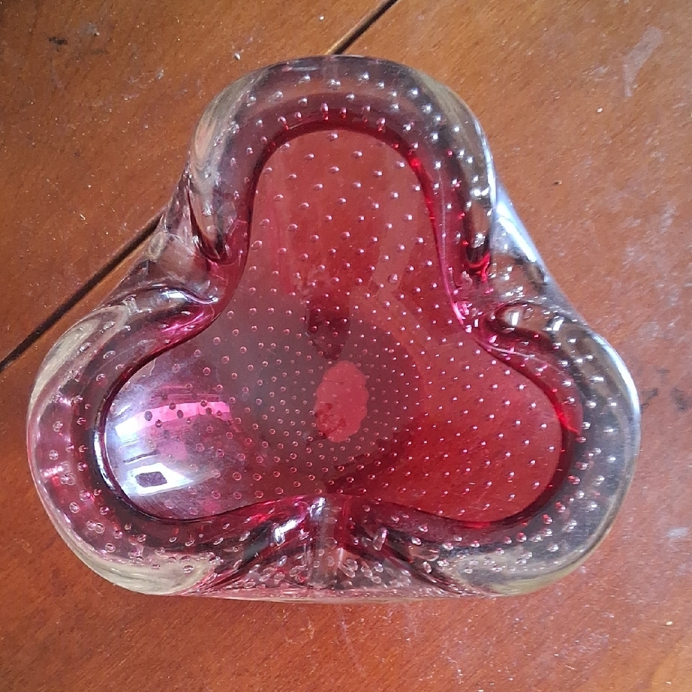 1970's Murano Bubble Glass Ashtray